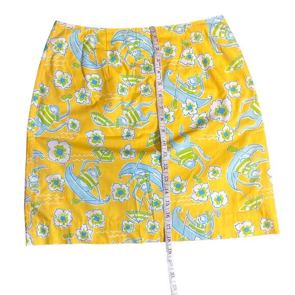 Lilly Pulitzer Les Monkey Print Yellow Skirt Size 6 Vintage White label - Picture 10 of 11